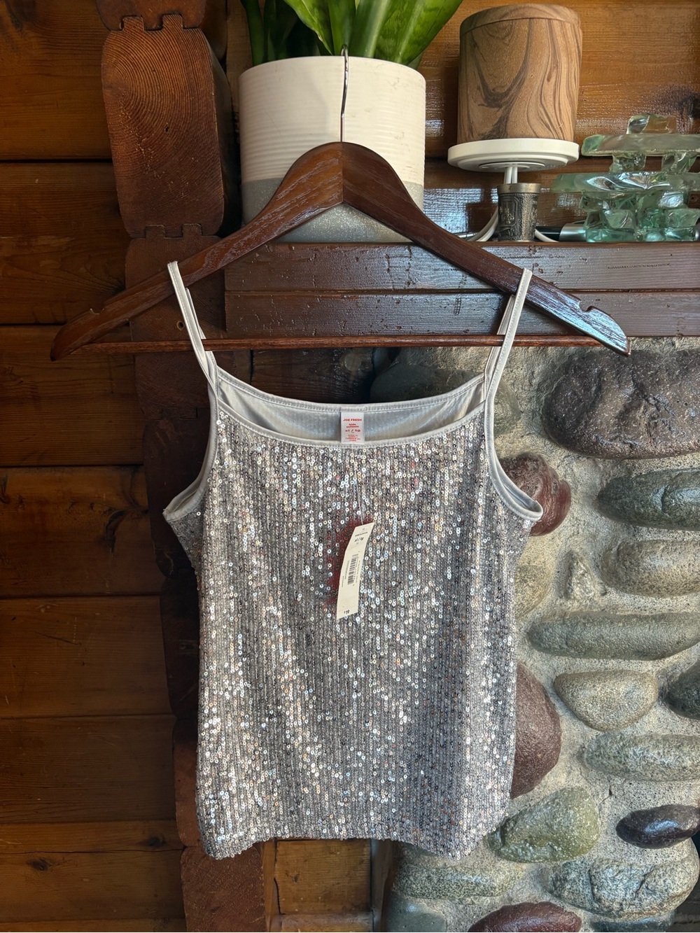 3/$25 Joe Fresh Girls XL 14 Silver Sequin Cami Tank Top NWT Holiday Party